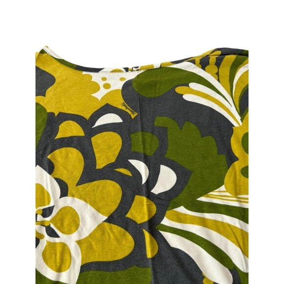 Manuheali'i Hawaiian Print Green Tropical Foral Size S Top - Picture 3 of 8